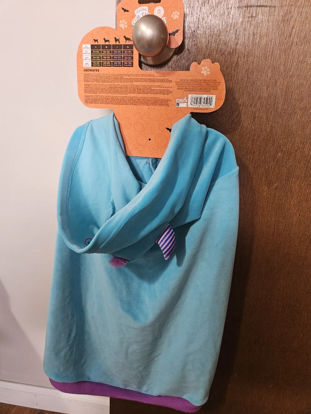 Squishmallows Rorty the Monster Teal & Purple Pet Hoodie Halloween Costume XL